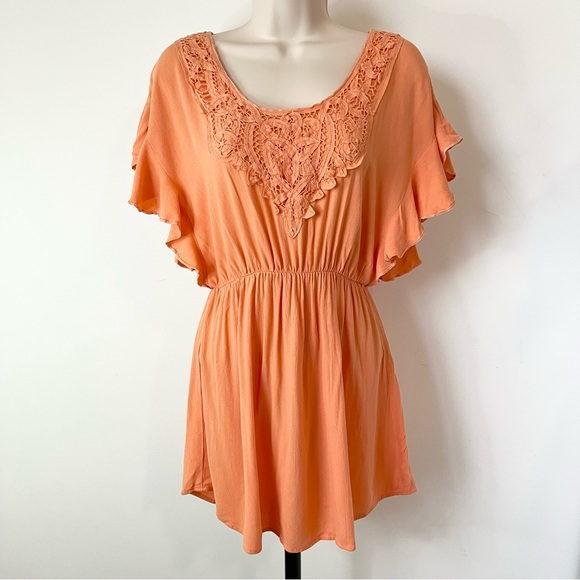 Tops - orange blouse flowy boho‎ tunic top